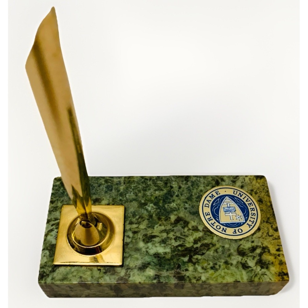 VTG Notre Dame MCM Desk Pen Holder Marble Irish Decor Authentic Office Rare Old